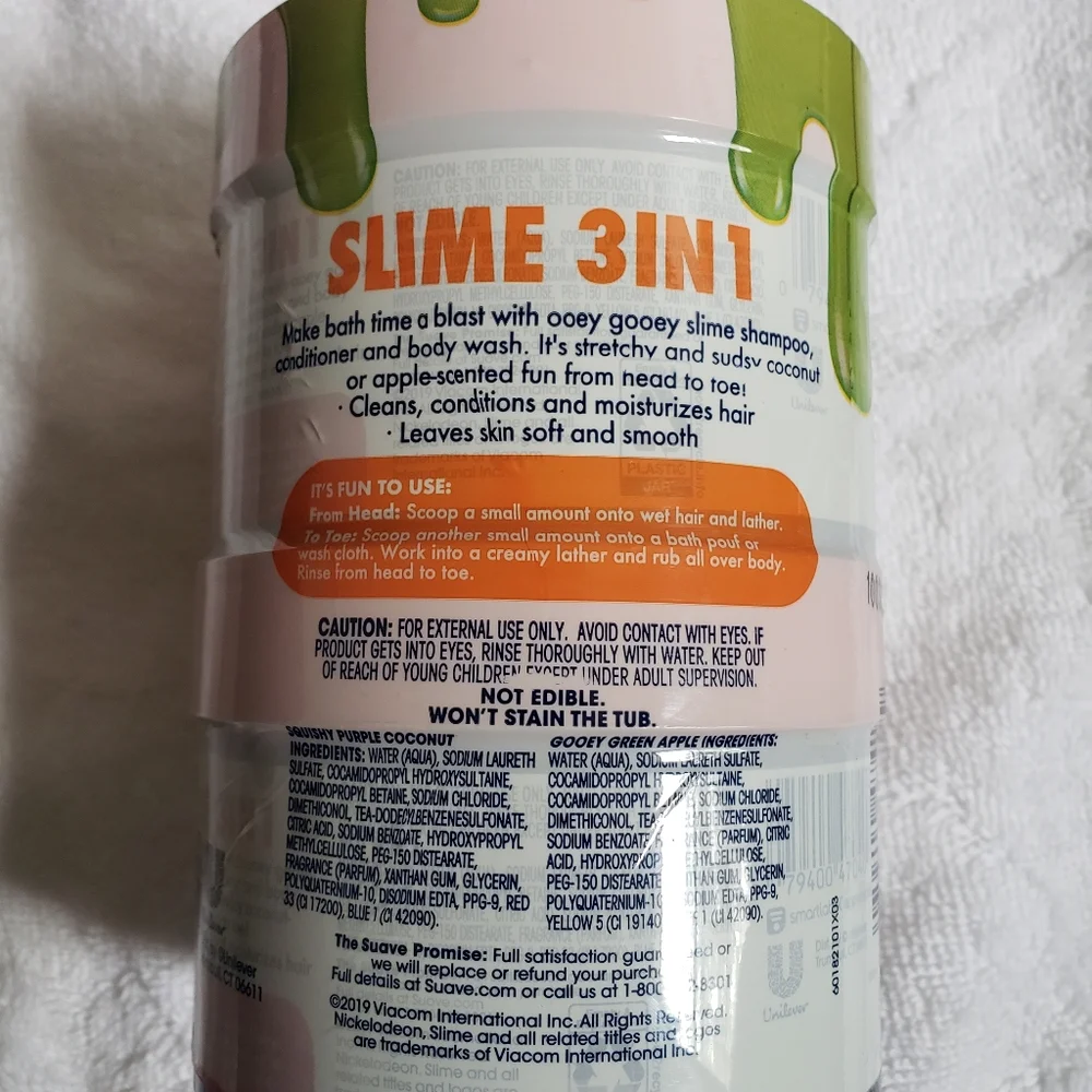Suave Nickelodeon Slime Shampoo/Conditioner/Body Wash 20 oz